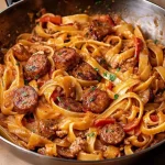 Een creepy afbeelding die de essentie van Worstpasta vastlegt.