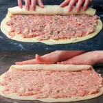 Gehaktdeeg rolletjes recept met opgerold gehakt en kruiden