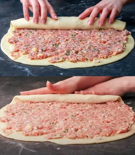 Opgerold deeg met gehakt recept, ideaal voor een smakelijke maaltijd