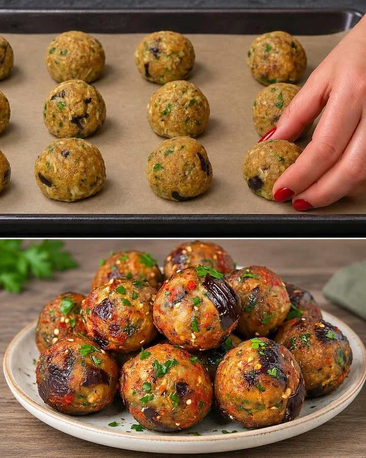 Aubergines ovenschotel uit de oven met Italiaanse kruiden en kaas.