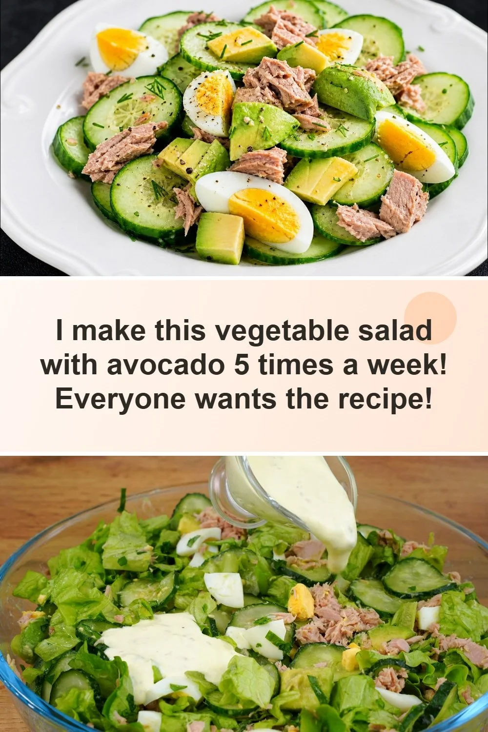 Fresh avocado salad with vibrant vegetables and dressing