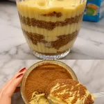 Beker met havermout, melk en koffie als gezond ontbijt.