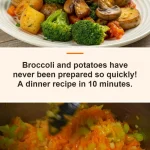 Healthy broccoli and potatoes dinner recipe served on a plate