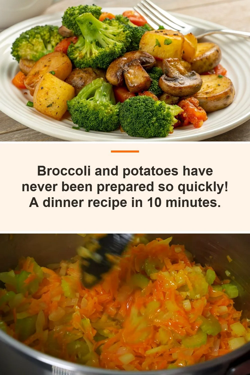 Healthy broccoli and potatoes dinner recipe served on a plate