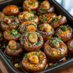 Champignons met honing en knoflook in een pan
