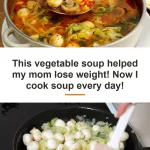 Bowl of homemade Gemüsesuppe filled with fresh vegetables