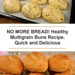 Homemade healthy multigrain rolls on a wooden table