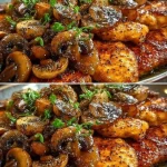 Heerlijk gerecht van kip met champignons in sojasaus, eenvoudig te maken recept.