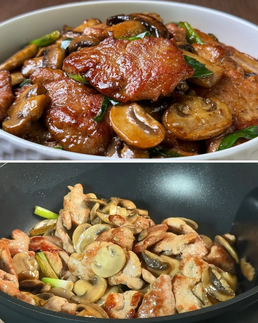 Varkensroerbak met lente-ui recept en ingrediënten