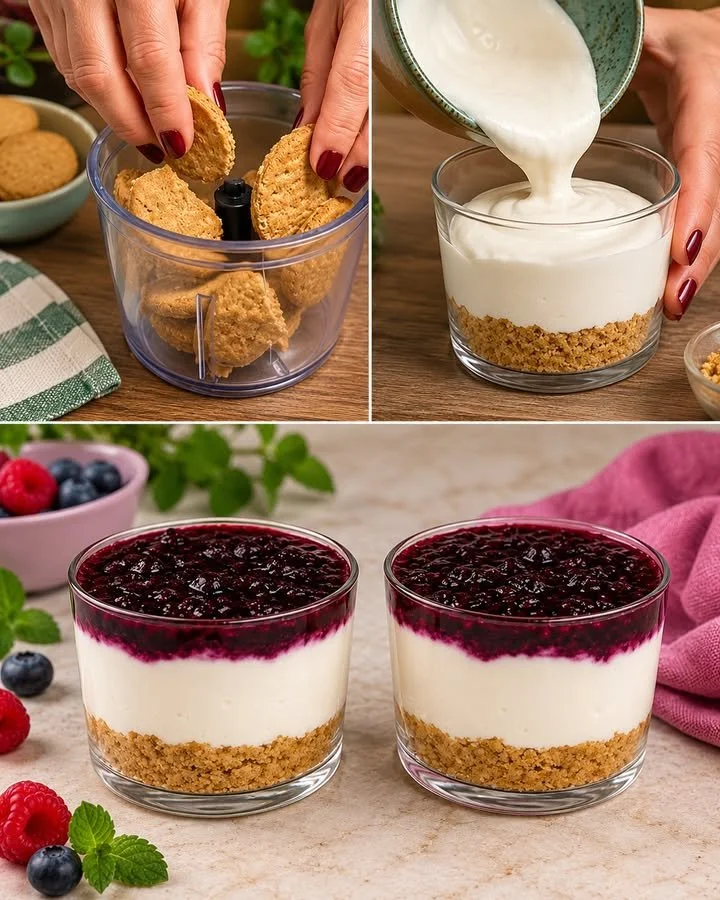 Lichte cheesecake met yoghurt en heerlijke bosvruchten