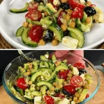 Mediterrane kikkererwtensalade met verse kruiden in een kom