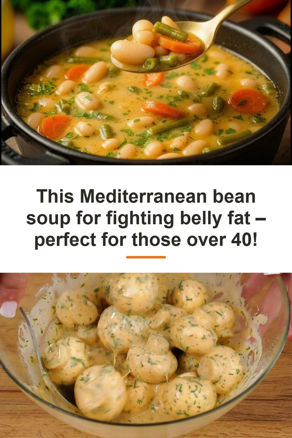 Healthy Mediterranean bean soup for belly fat reduction