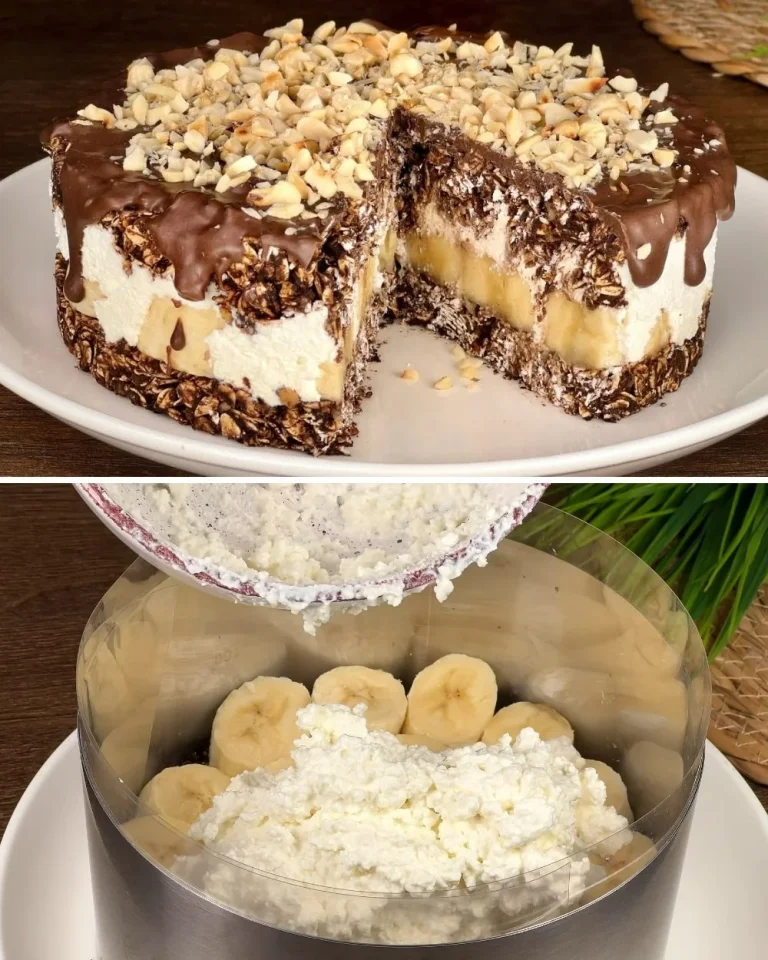 Heerlijke No-Bake Taart met fruit en crème, perfect voor een gemakkelijke dessertoptie.