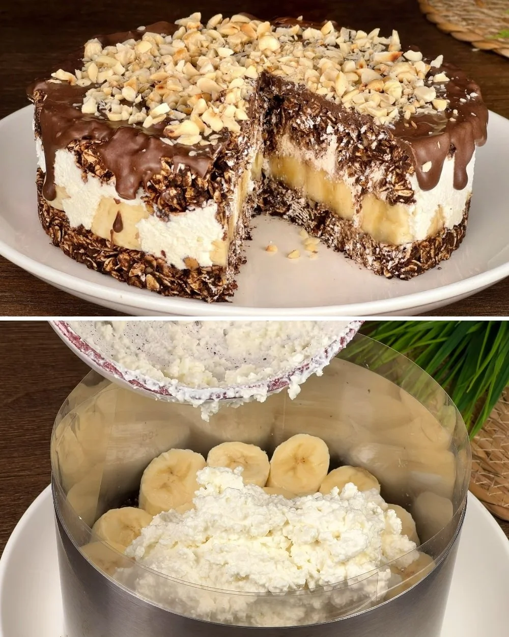 Heerlijke No-Bake Taart met fruit en crème, perfect voor een gemakkelijke dessertoptie.
