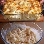 Pasta met Kip en romige Alfredo-saus op een bord