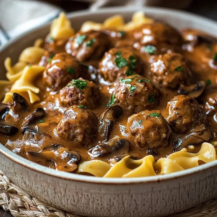 Romige Gehaktballen Stroganoff, een smakelijk en eenvoudig gerecht