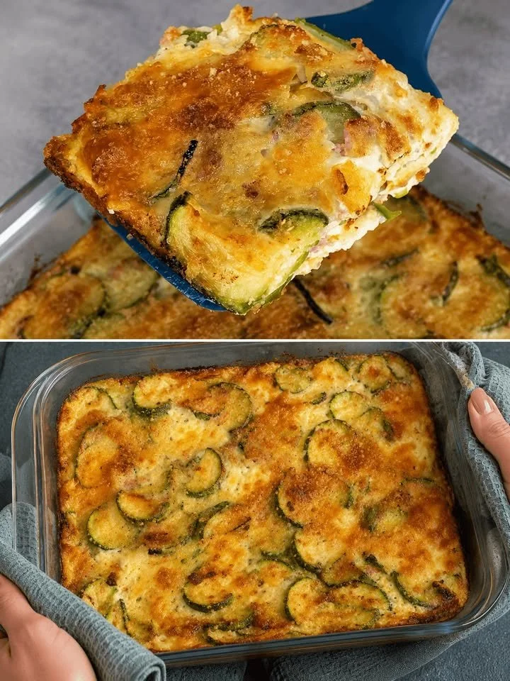 Heerlijke zucchini ovenschotel met kaas en kruiden uit de oven